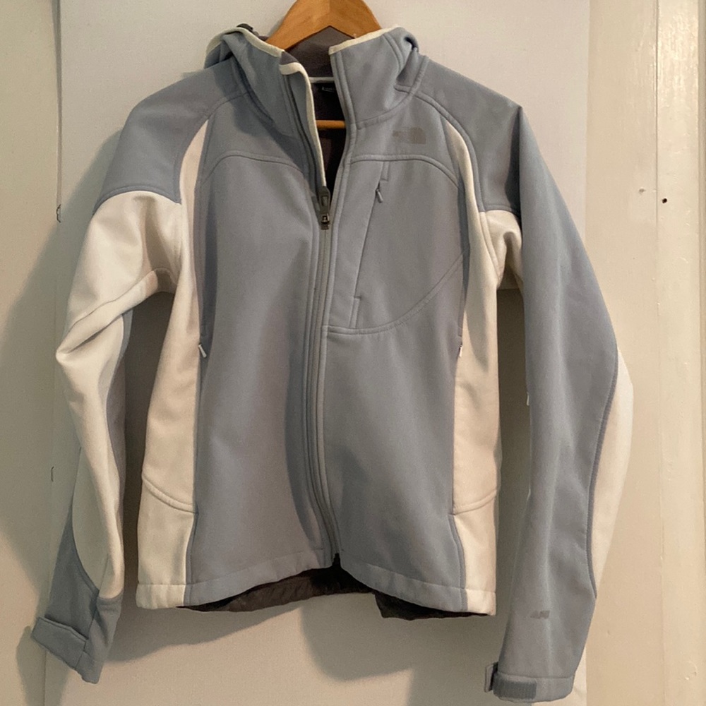Beautiful Women’s Light Blue and White Ski Jacket, M
